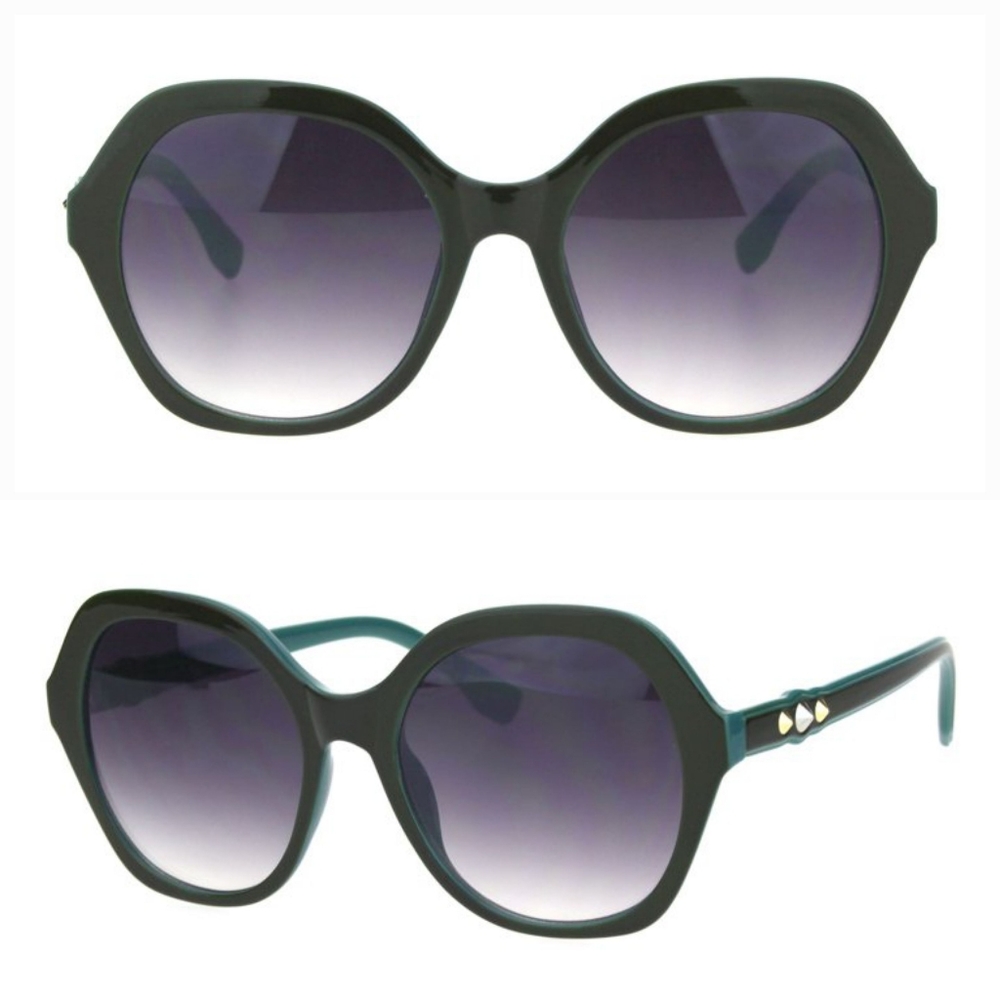 Giselle Oversized Green/Teal Sunglasses